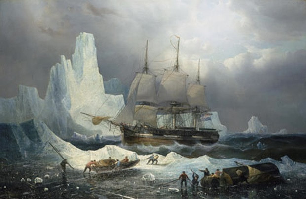 Francois Etienne Musin’s 1846 painting of HMS Erebus in the North West Passage 